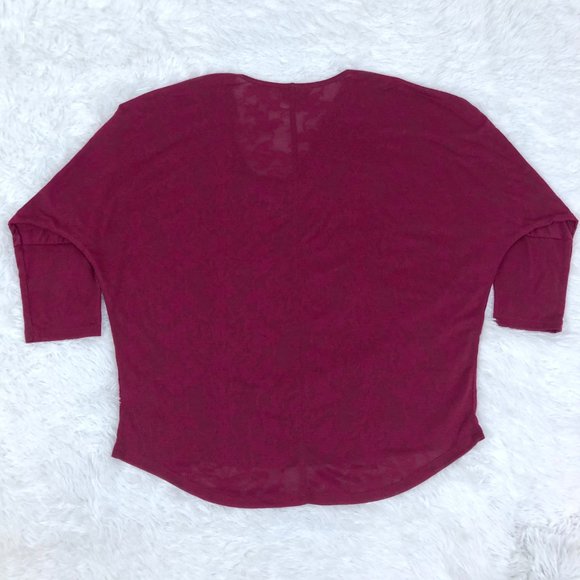 ✅SOLD✅Mossimo 3/4 Dolman Sleeve Top Burgundy Cowl - Picture 3 of 8